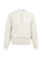 YAYA | Sweater Met Blousekraag En Knoopdetail
