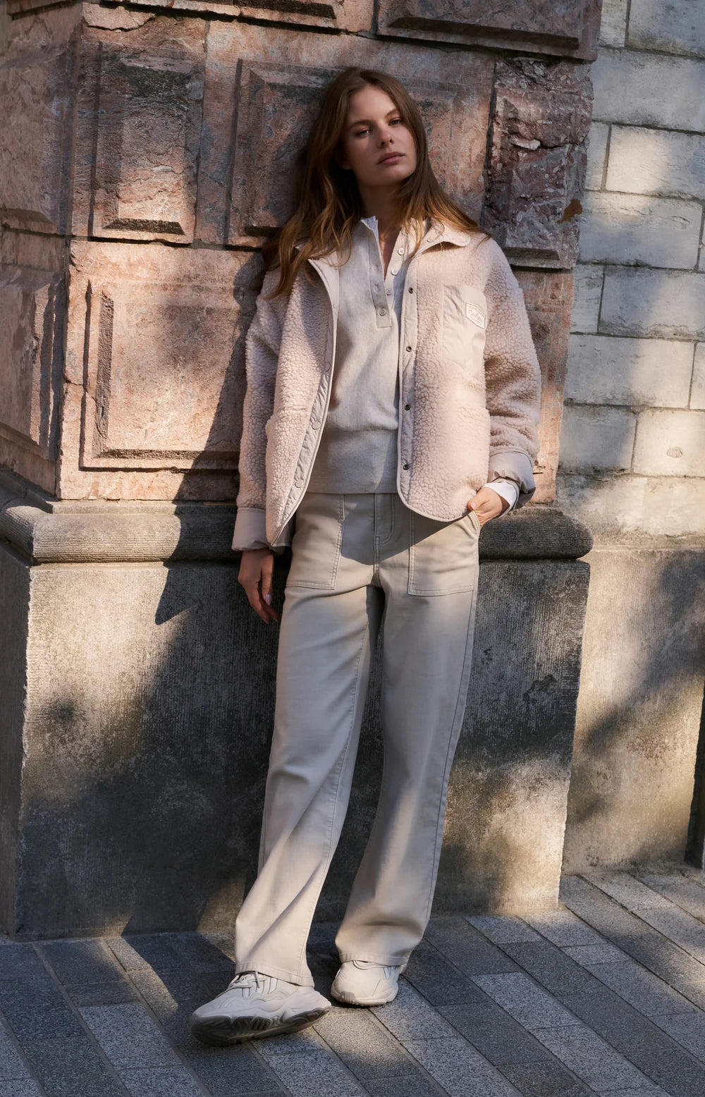 YAYA | Sweater Met Blousekraag En Knoopdetail