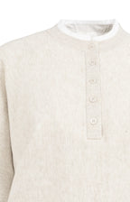 YAYA | Sweater Met Blousekraag En Knoopdetail