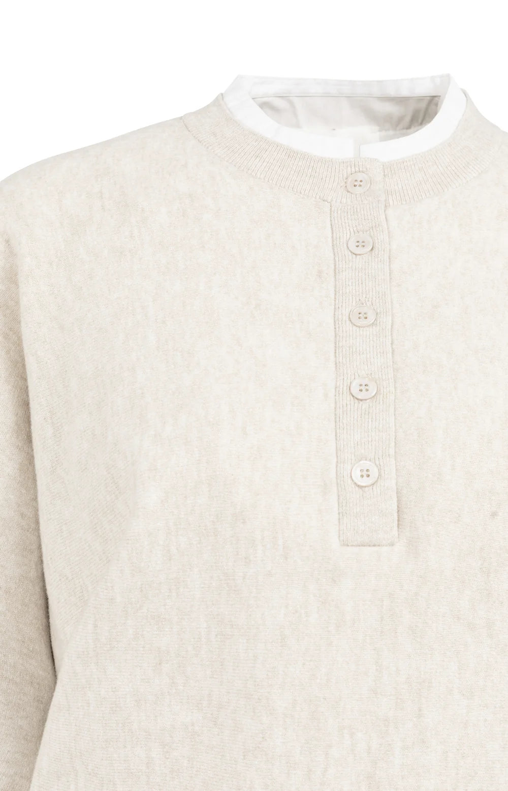 YAYA | Sweater Met Blousekraag En Knoopdetail