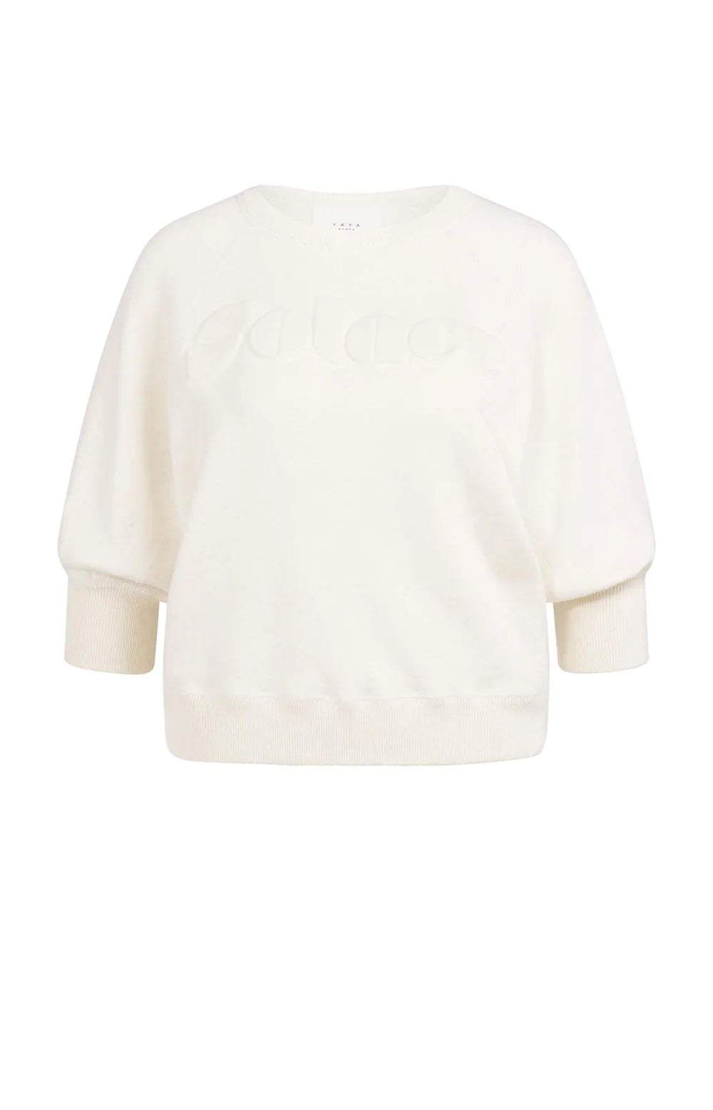 YAYA | Sweater met raglanmouwen en geborduurd artwork