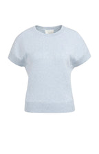 YAYA | Sweater Met Korte Mouwen En Naaddetails Light Blue Melange