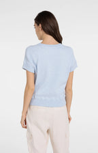 YAYA | Sweater Met Korte Mouwen En Naaddetails Light Blue Melange
