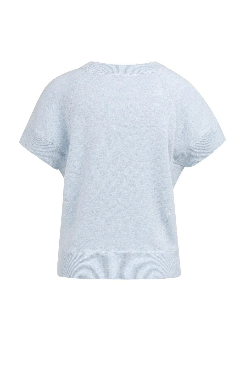 YAYA | Sweater Met Korte Mouwen En Naaddetails Light Blue Melange