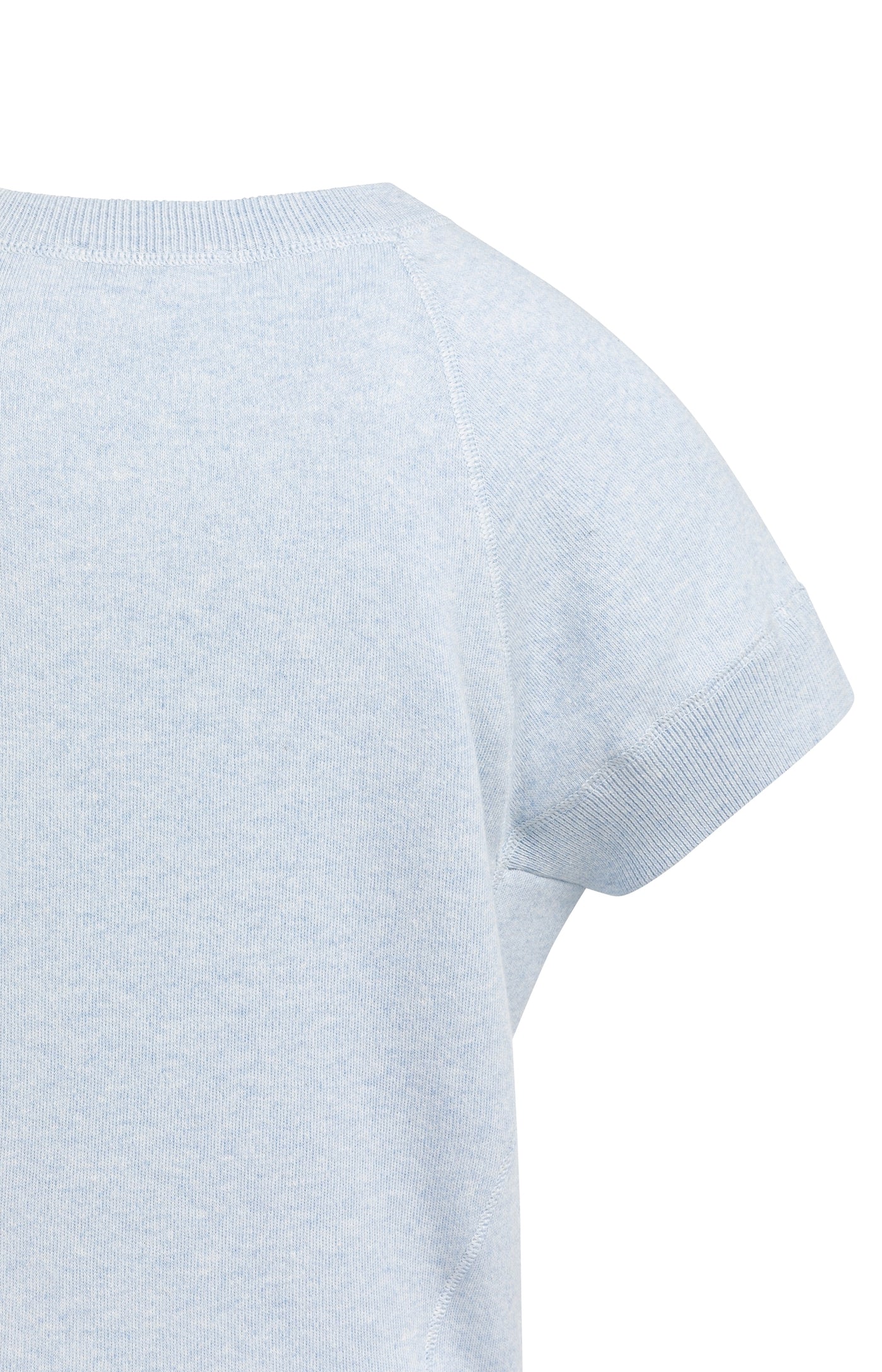 YAYA | Sweater Met Korte Mouwen En Naaddetails Light Blue Melange