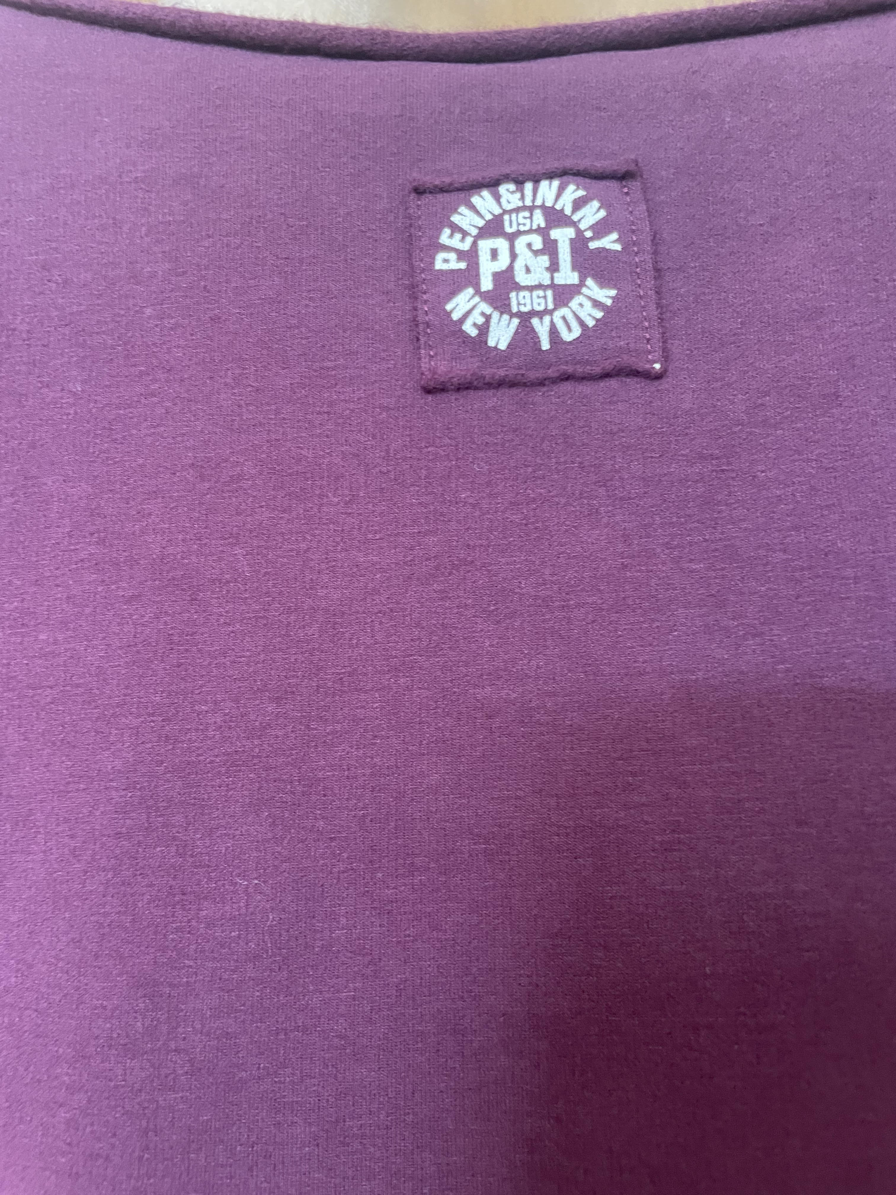 Penn & Ink N.Y | sweater print - aubergine/ecru - W25F1703