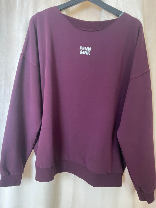 Penn & Ink N.Y | sweater print - aubergine/ecru - W25F1703