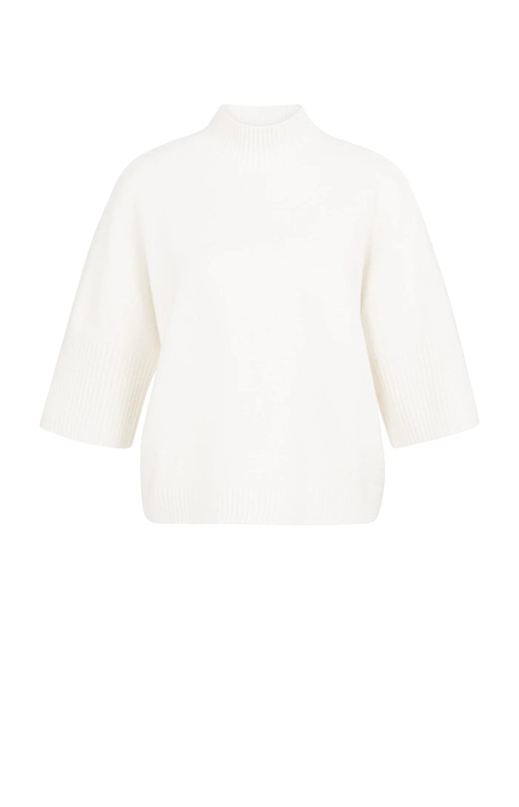 YAYA | Trui Met Geribde Driekwart Mouwen En Opstaande Hals