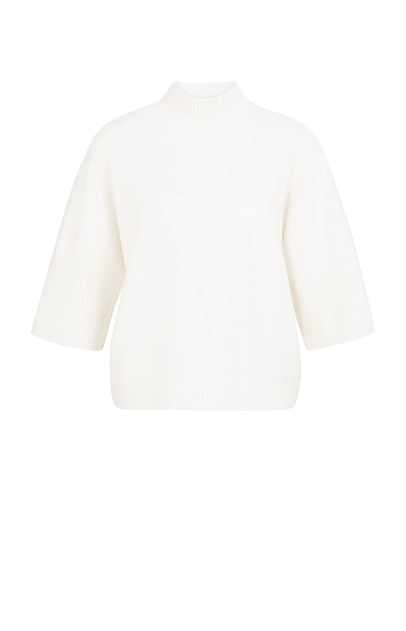 YAYA | Trui Met Geribde Driekwart Mouwen En Opstaande Hals