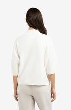 YAYA | Trui Met Geribde Driekwart Mouwen En Opstaande Hals