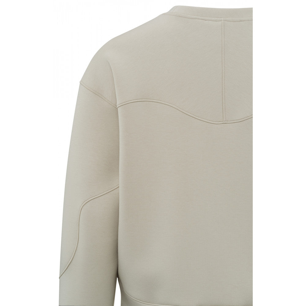 Yaya | Sweatshirt met ronde hals, lange mouwen en naaddetails - 01-109051-401 - SILVER LINING BEIGE