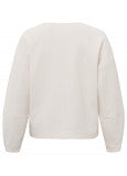 Yaya | Sweatshirt met ronde hals, lange pofmouwen en naad details - 01-109052-401 - OFF WHITE SWEAT