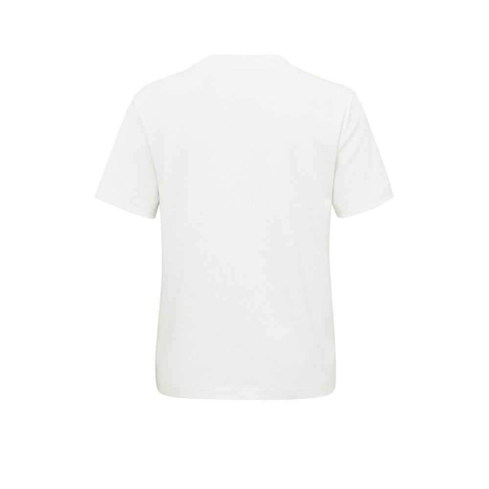YAYA | T-shirt met korte mouwen, ronde hals en een relaxte pasvorm - offwhite  - 01-719057-410