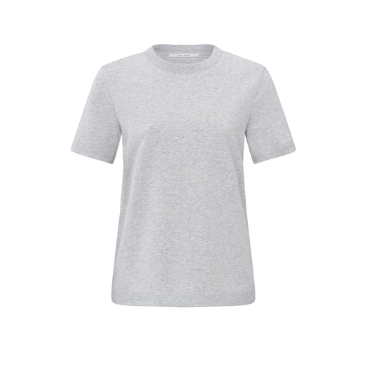 YAYA | T-shirt met korte mouwen, ronde hals en een relaxte pasvorm - medium grey melange  - 01-719057-410