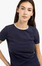 YAYA | T-shirt Contrasterende Bies Navy