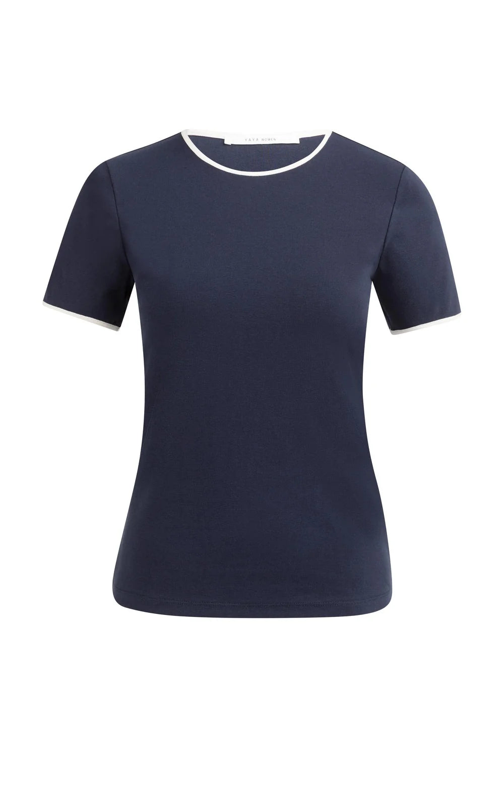 YAYA | T-shirt Contrasterende Bies Navy