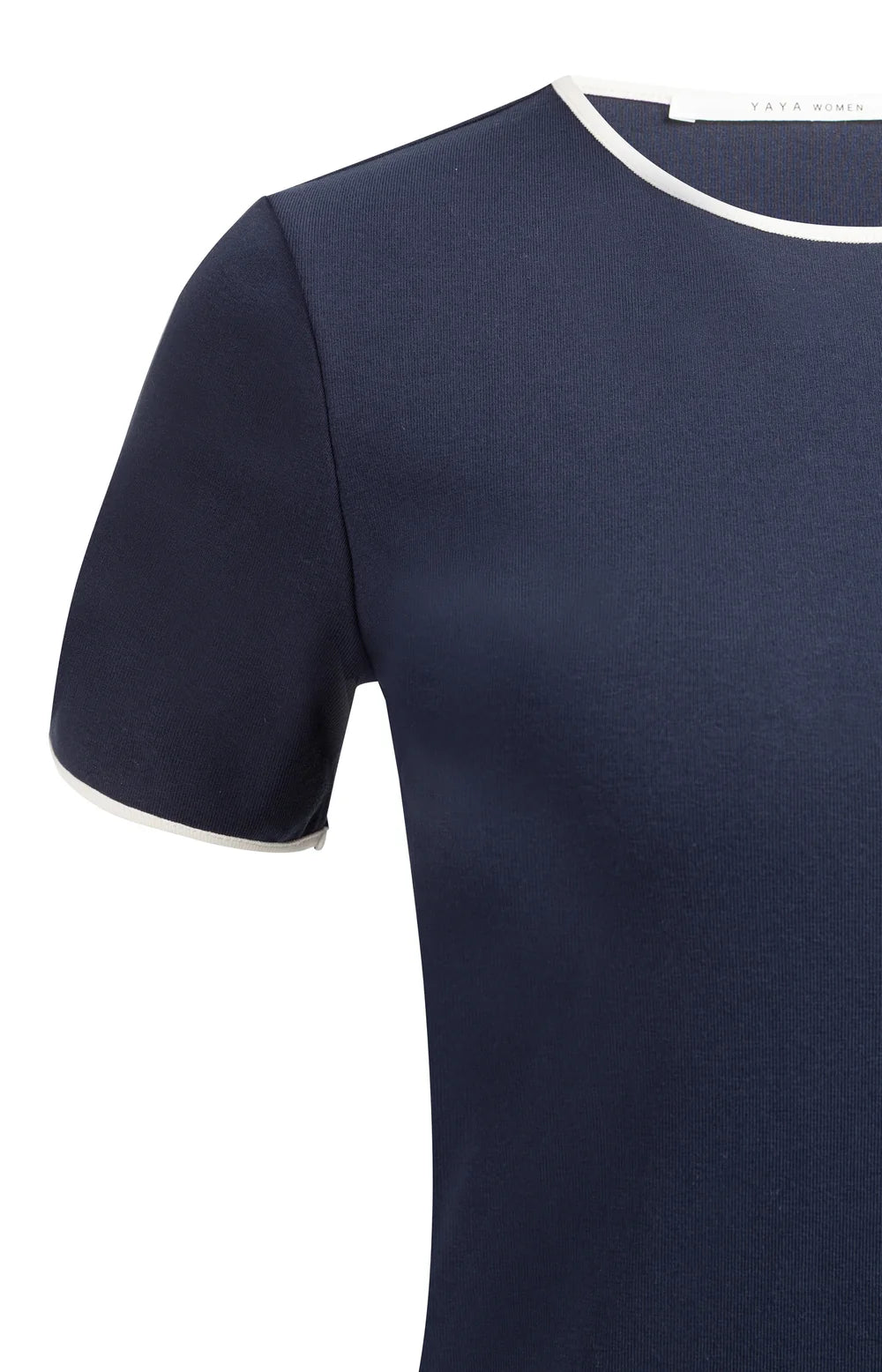 YAYA | T-shirt Contrasterende Bies Navy