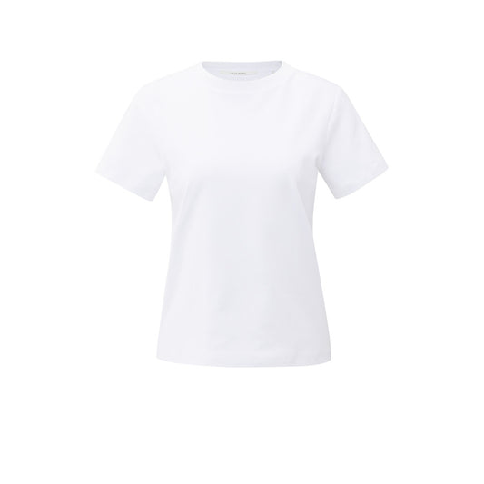 YAYA | T-shirt met subtiele stikdetails - pure white 01-719075-508