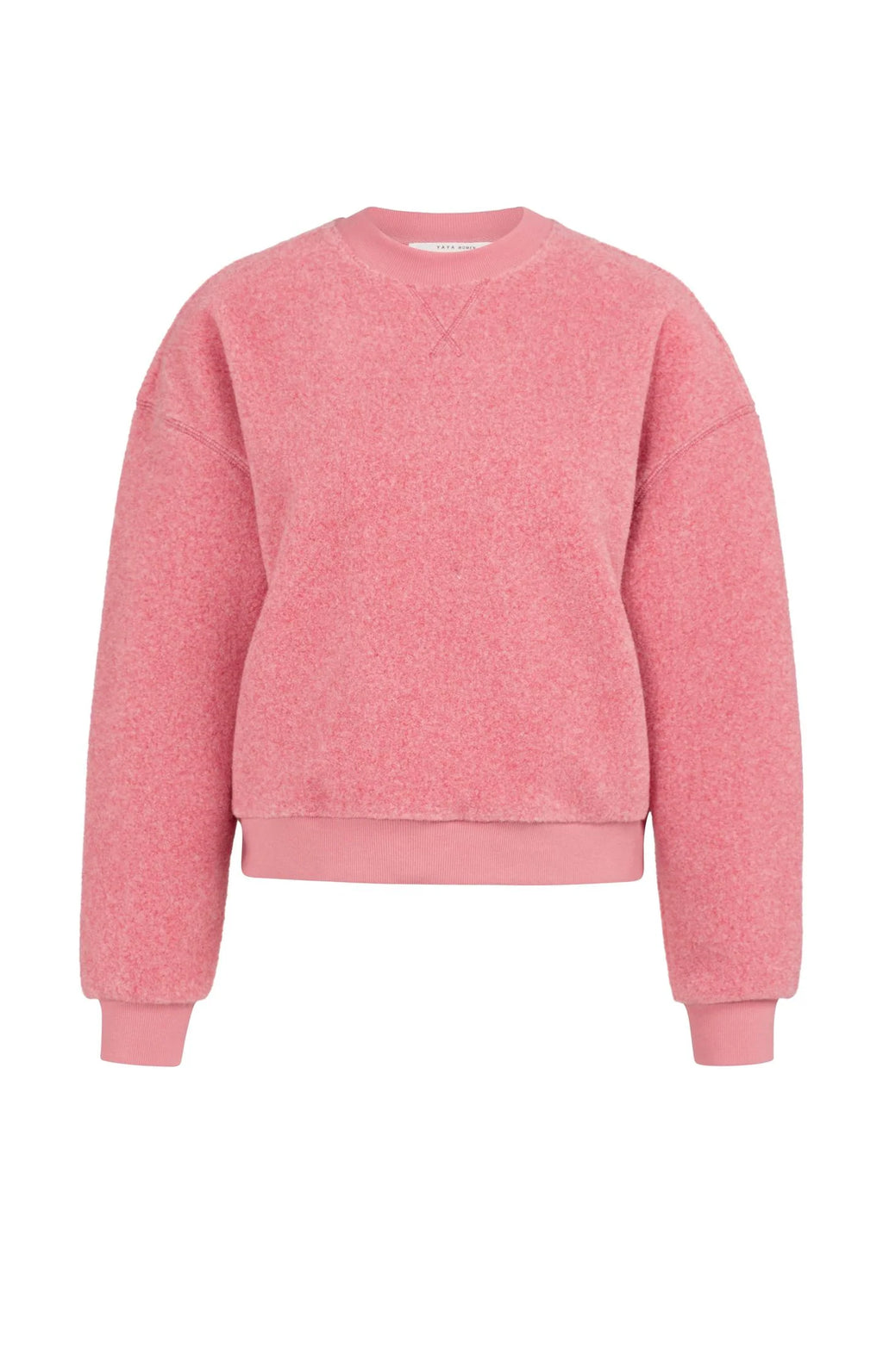 YAYA | Teddy Sweater Met Geribde Boorden En Ronde Hals