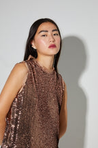 Imprevu | Top Foxy Met Bronzen Pailletten