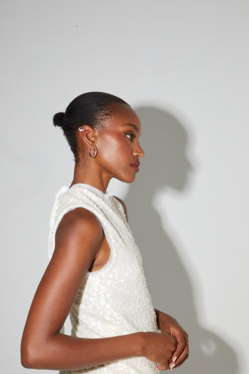 Imprevu | Top Foxy Met Witte Pailletten