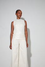 Imprevu | Top Foxy Met Witte Pailletten
