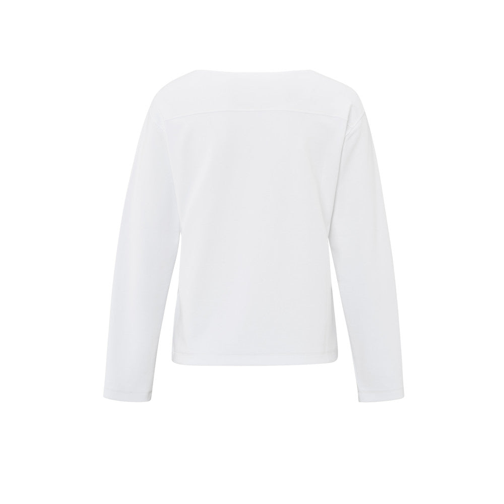 YAYA | Top met lange mouwen en naaddetails - pure white - 01-709261-502