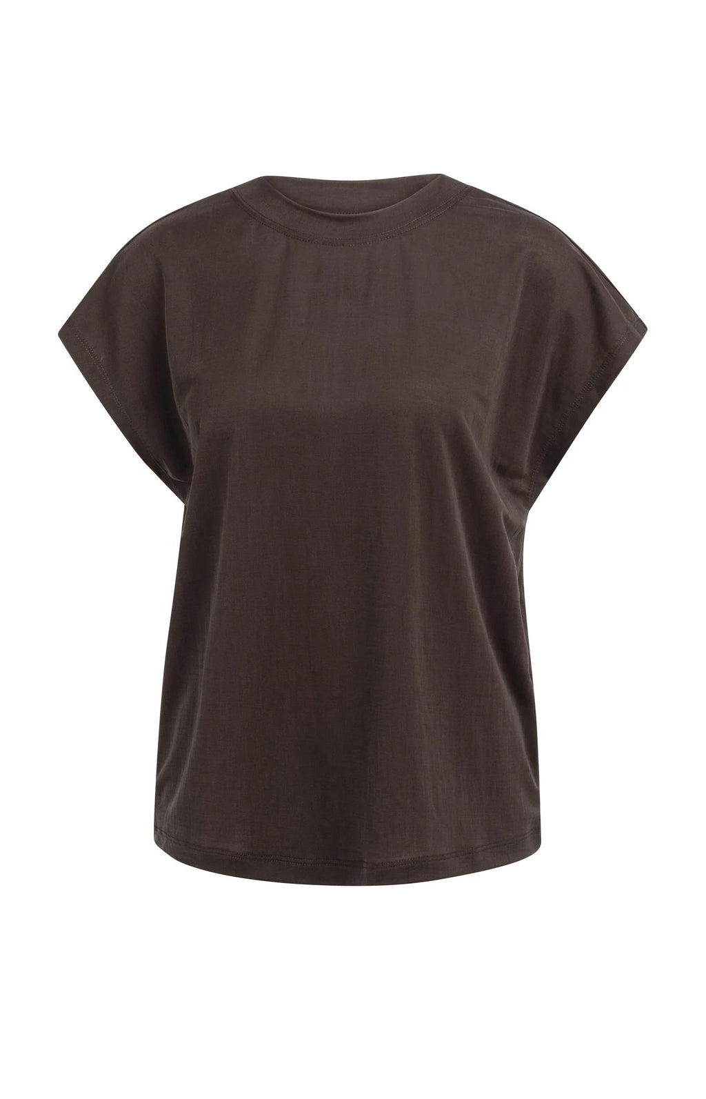 YAYA | Top Crew Neck Cap Sleeves Aubergine Purple