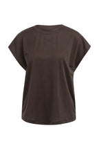 YAYA | Top Crew Neck Cap Sleeves Aubergine Purple