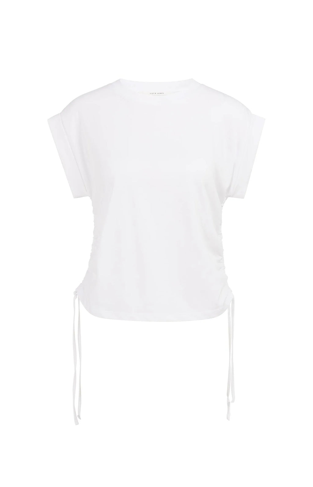 YAYA | Top Met Korte Mouwen En Verstelbare Koorden Pure White