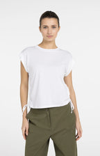 YAYA | Top Met Korte Mouwen En Verstelbare Koorden Pure White