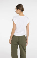 YAYA | Top Met Korte Mouwen En Verstelbare Koorden Pure White