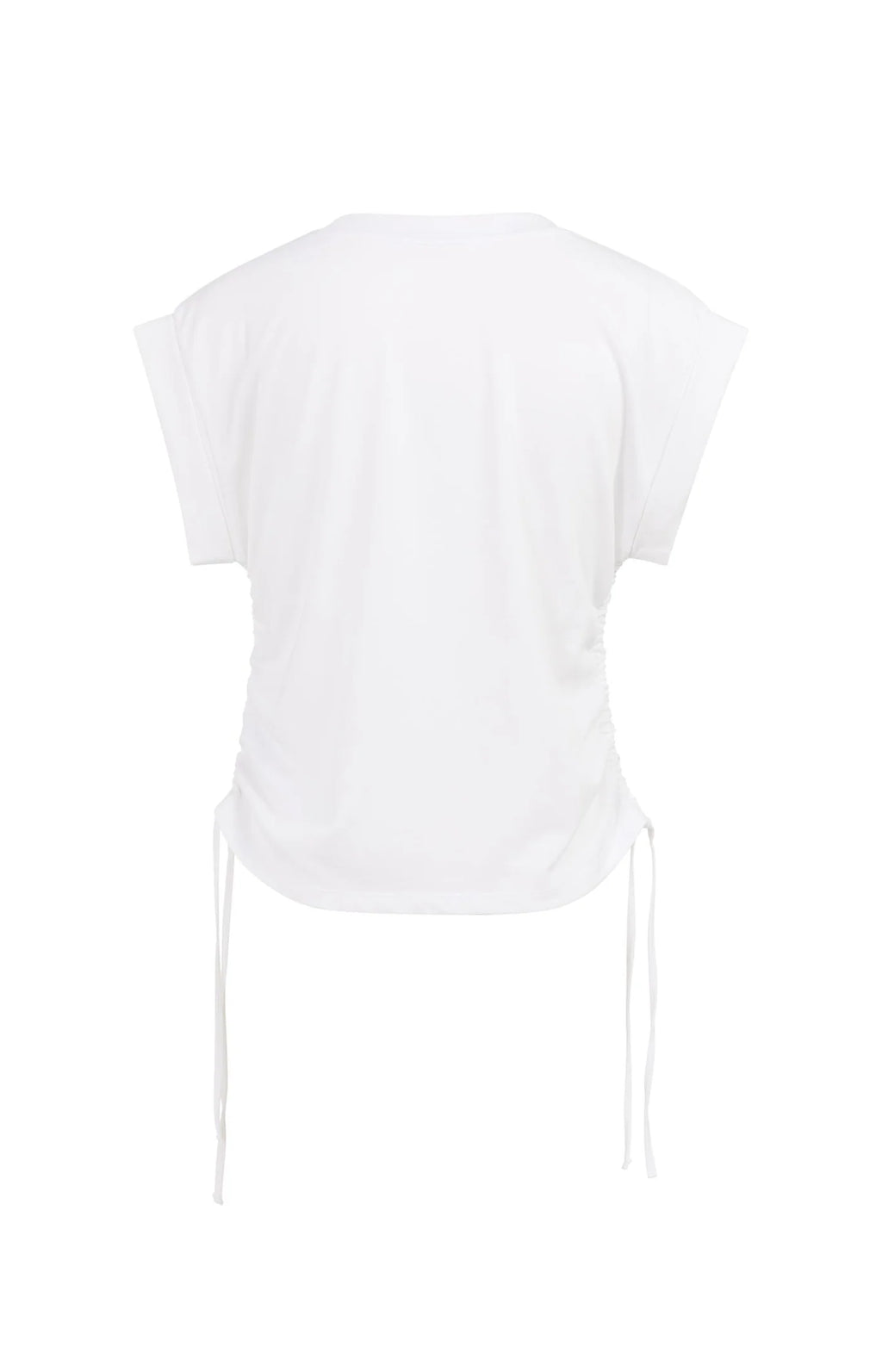YAYA | Top Met Korte Mouwen En Verstelbare Koorden Pure White