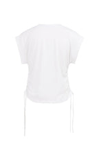 YAYA | Top Met Korte Mouwen En Verstelbare Koorden Pure White