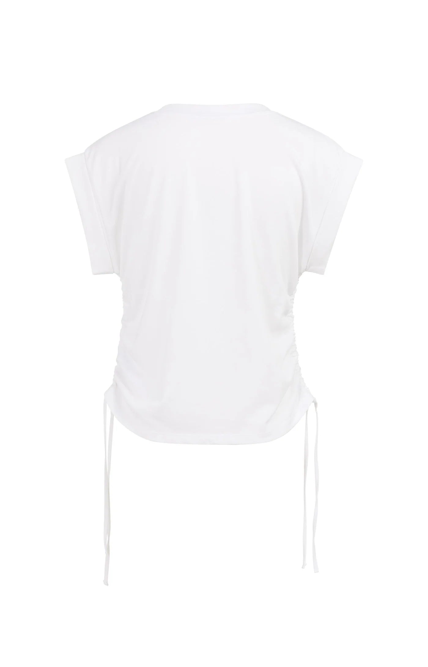 YAYA | Top Met Korte Mouwen En Verstelbare Koorden Pure White