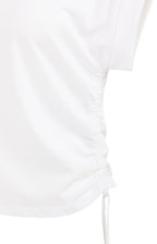 YAYA | Top Met Korte Mouwen En Verstelbare Koorden Pure White