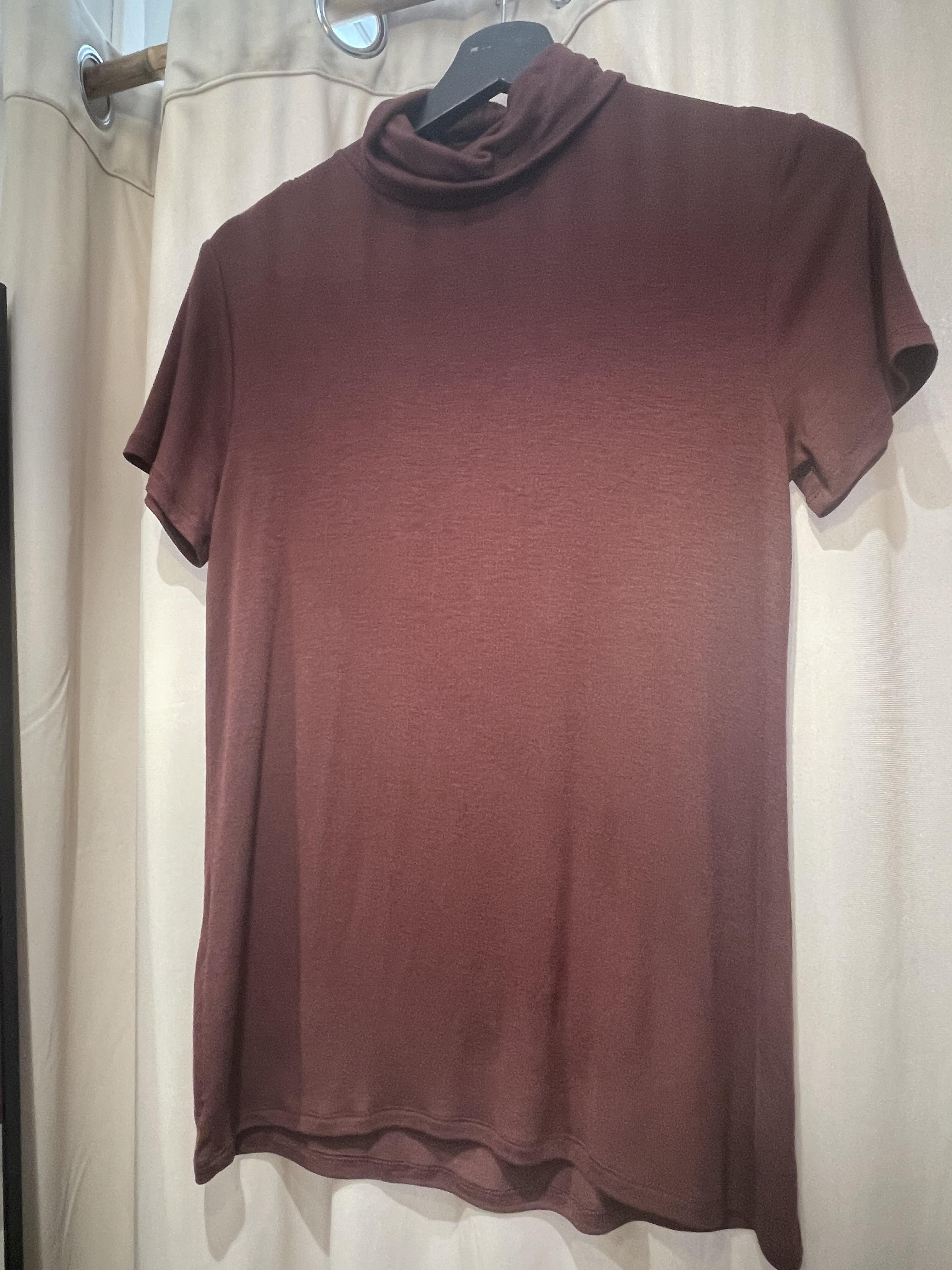 Milla by Greek Archaic Kori | top turtleneck short sleeve - bordeaux - W25K-140751