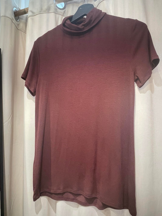 Milla by Greek Archaic Kori | top turtleneck short sleeve - bordeaux - W25K-140751