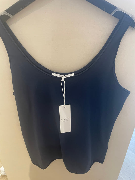 YAYA | Singlet met diepe ronde halslijn - total eclipse blue - 01-729040-506