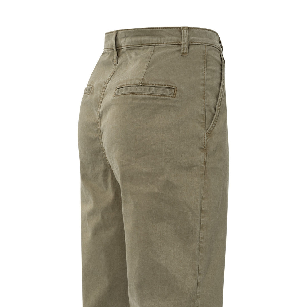 YAYA | Broek met plooien en chinozakken - capers brownish green -