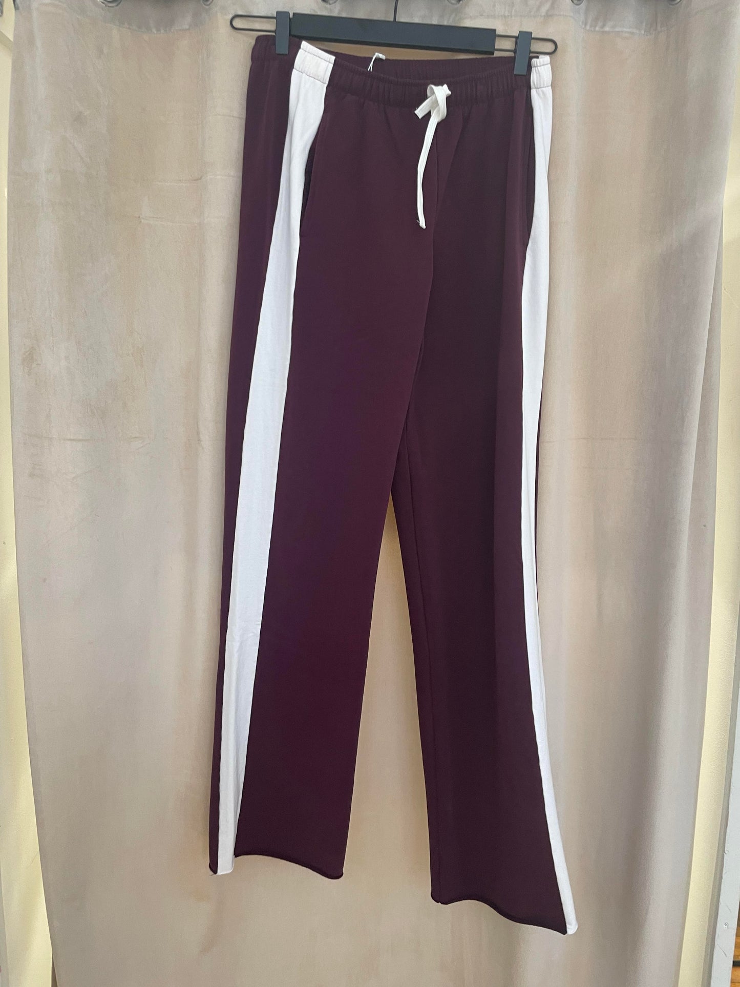 Penn & Ink N.Y | trousers stripe - aubergine/ecru - W25F1706