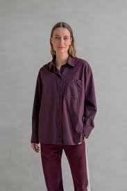 Penn & Ink N.Y | trousers stripe - aubergine/ecru - W25F1706