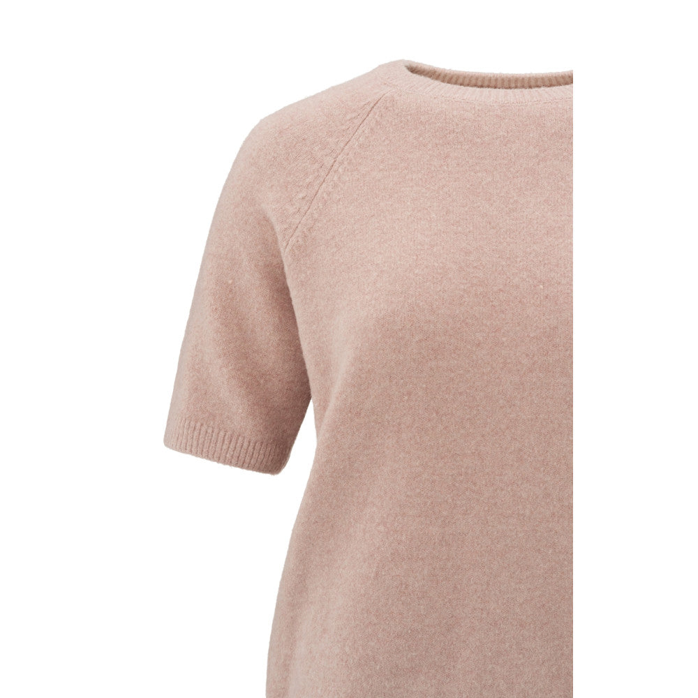 YAYA | Trui met korte raglanmouwen en ronde hals - dusty pink melange - 01-000458-502