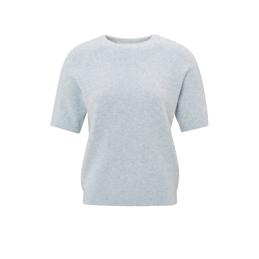 YAYA | Trui met korte raglanmouwen en ronde hals - gray dawn blue melange - 01-000458-502