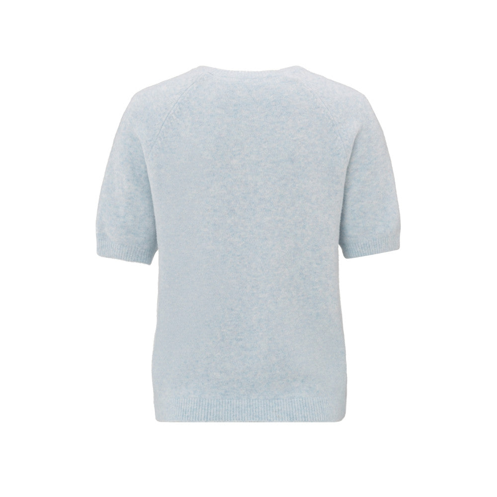 YAYA | Trui met korte raglanmouwen en ronde hals - gray dawn blue melange - 01-000458-502