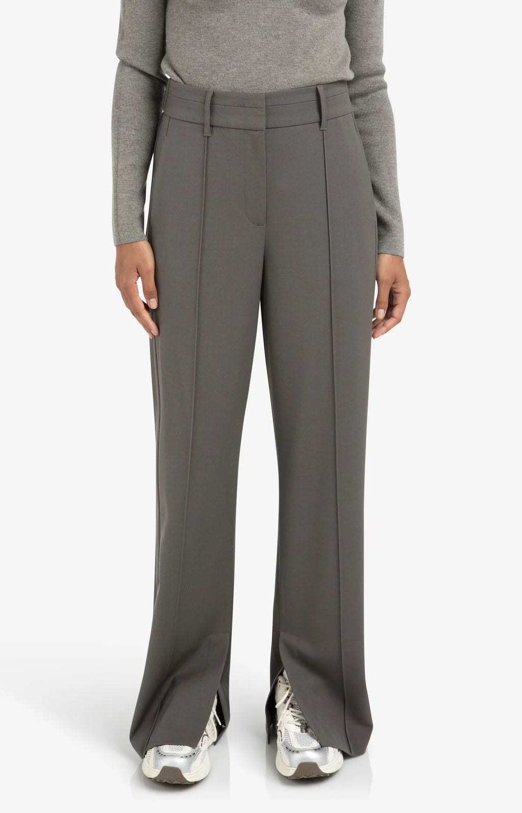 YAYA | Wide Leg Trousers Dark Night Grey