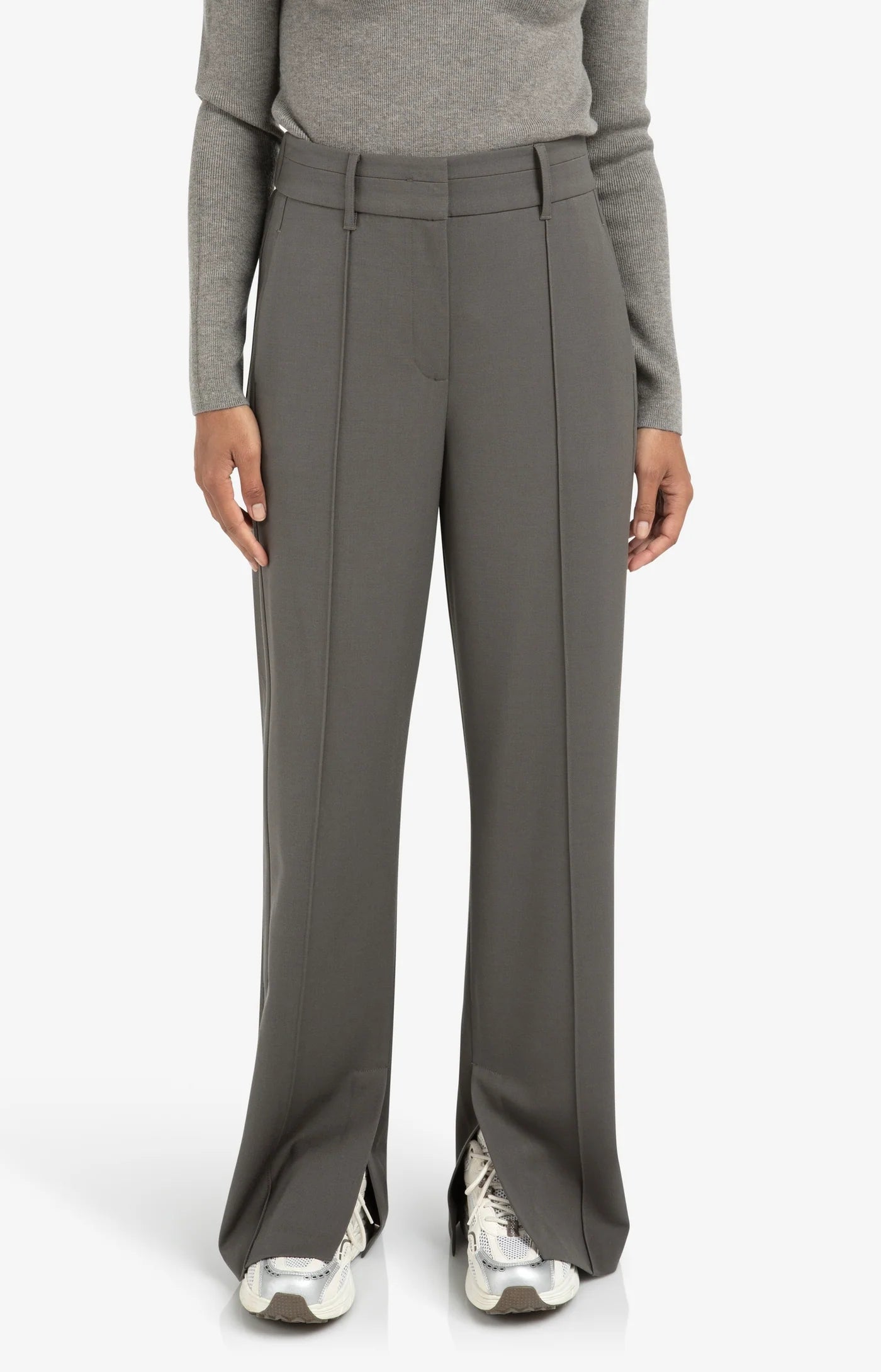 YAYA | Wide Leg Trousers Dark Night Grey