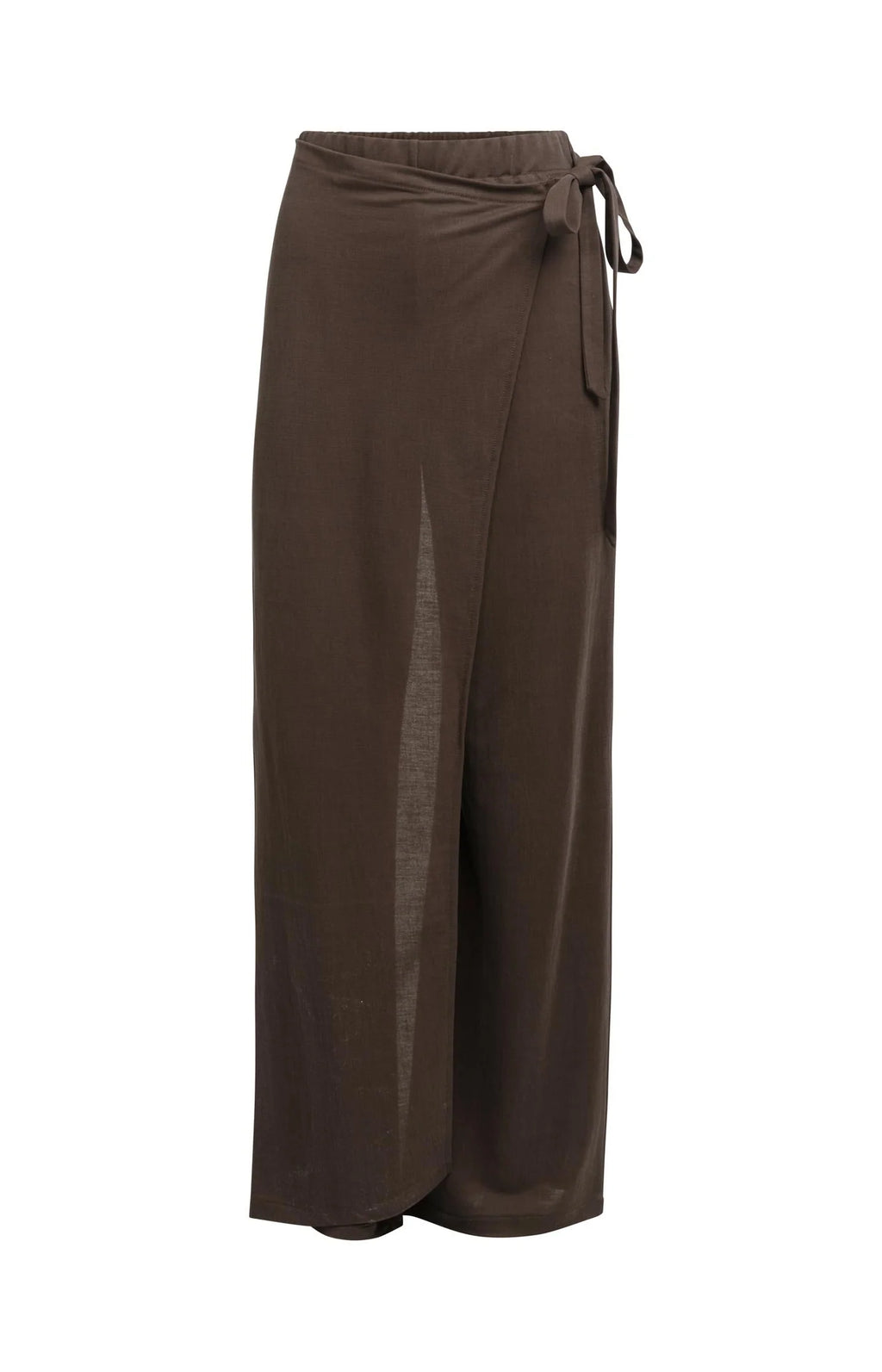 YAYA | Wide Leg Trouser Wrap Detail Aubergine Purple