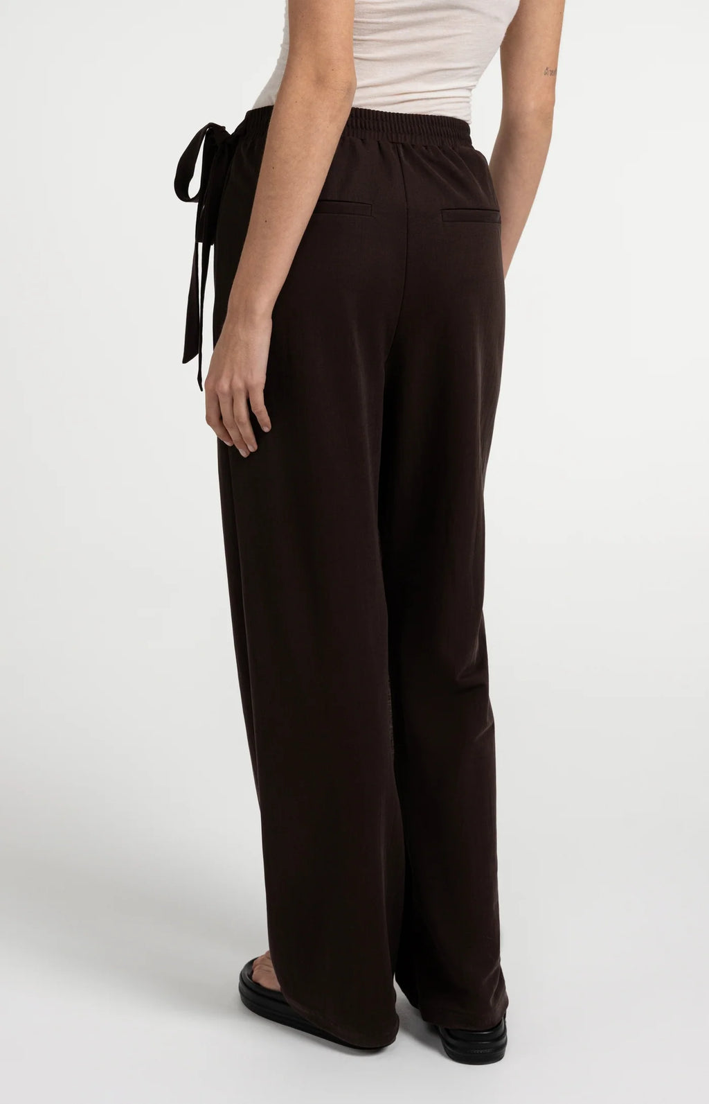 YAYA | Wide Leg Trouser Wrap Detail Aubergine Purple