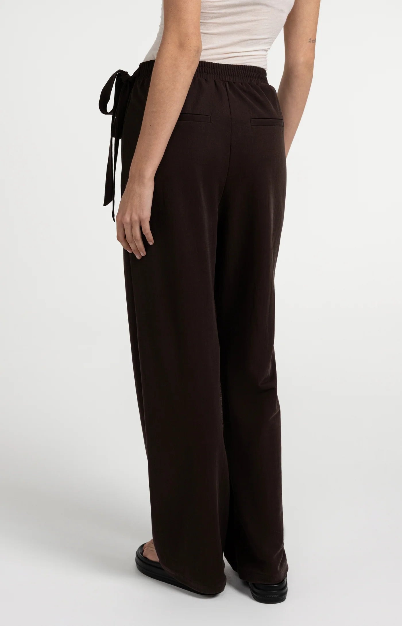 YAYA | Wide Leg Trouser Wrap Detail Aubergine Purple